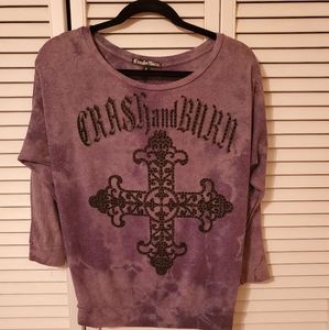 Crash and Burn 3/4 sleeve top